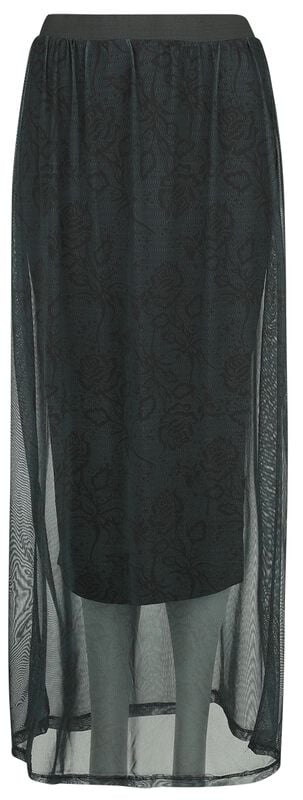 gothicana by emp "Roses" Maxi Skirt black-green by Outer Vision