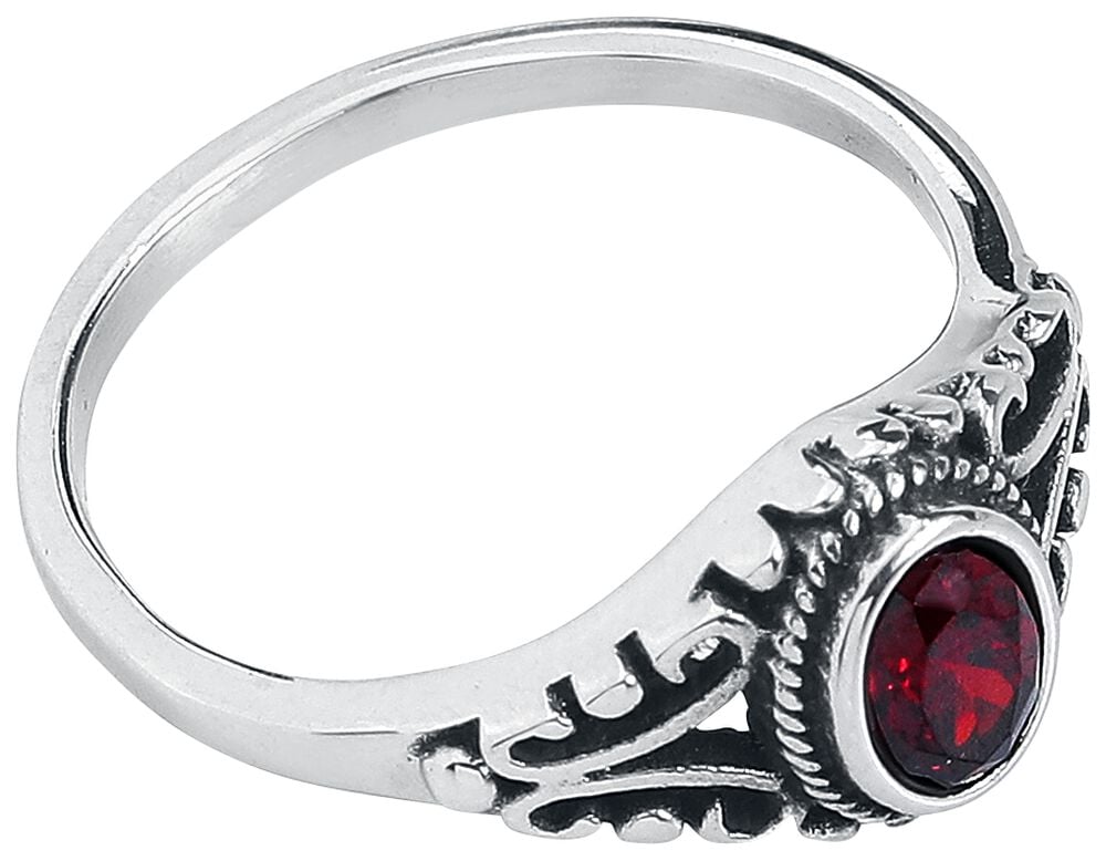 Gothicana By Emp "Ruby" Ring Silver-coloured By EtNox