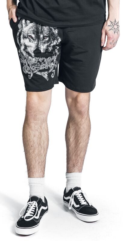 Gothicana By Emp "Rune Wolf" Shorts Black By Outer Vision