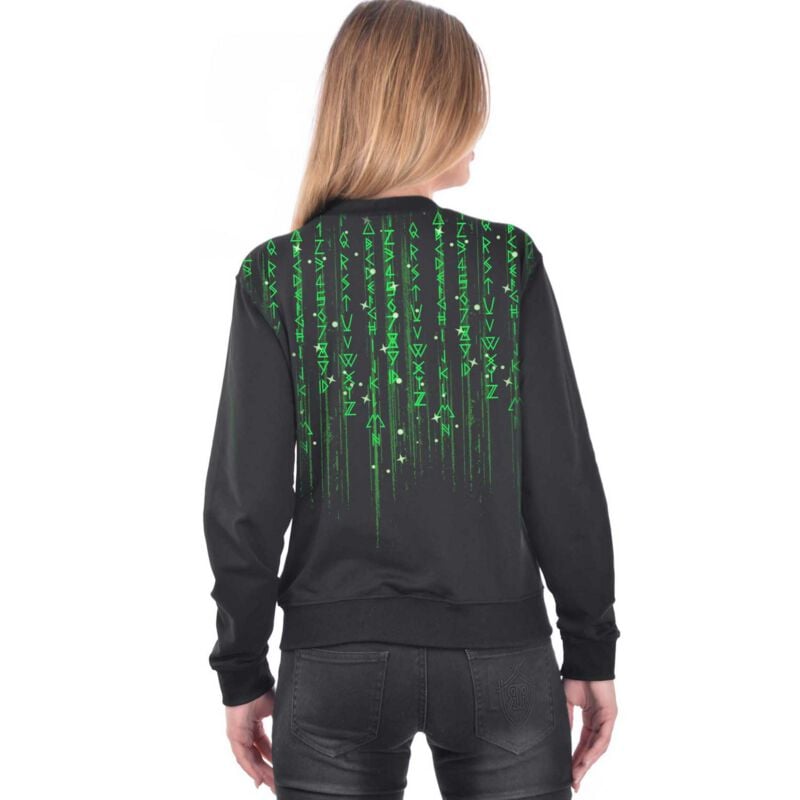Gothicana By Emp "Runetrix" Bomber Jacket Black-green By Outer Vision