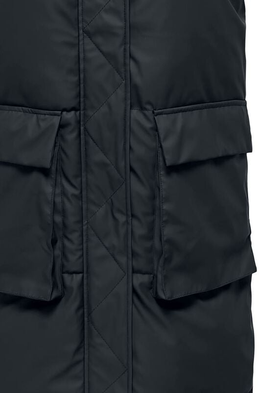 Gothicana By Emp "Sally Rain X-long 2-in-1 Puffer" Coats Black By Only