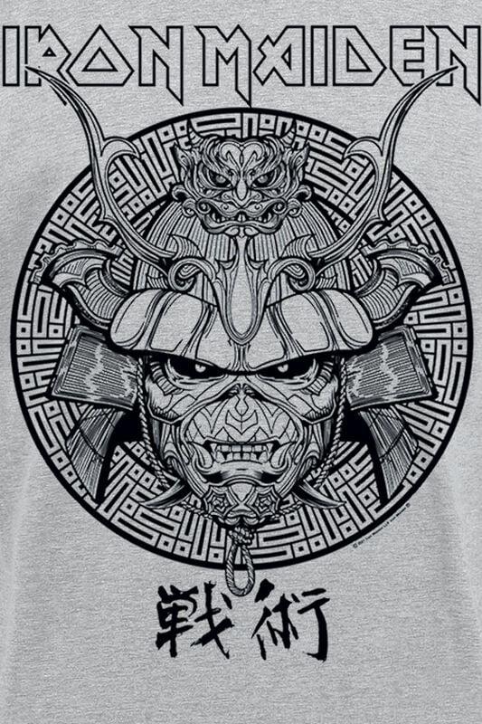Gothicana By Emp "Samurai Eddie Black Graphic" T-Shirt Grey By Iron Maiden