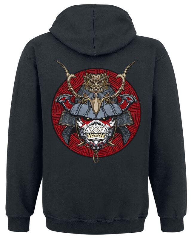 Gothicana By Emp "Samurai Eddie Red Graphic" Hoodie Jacket Black By Iron Maiden