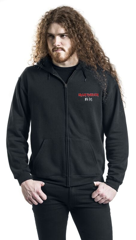 Gothicana By Emp "Samurai Eddie Red Graphic" Hoodie Jacket Black By Iron Maiden