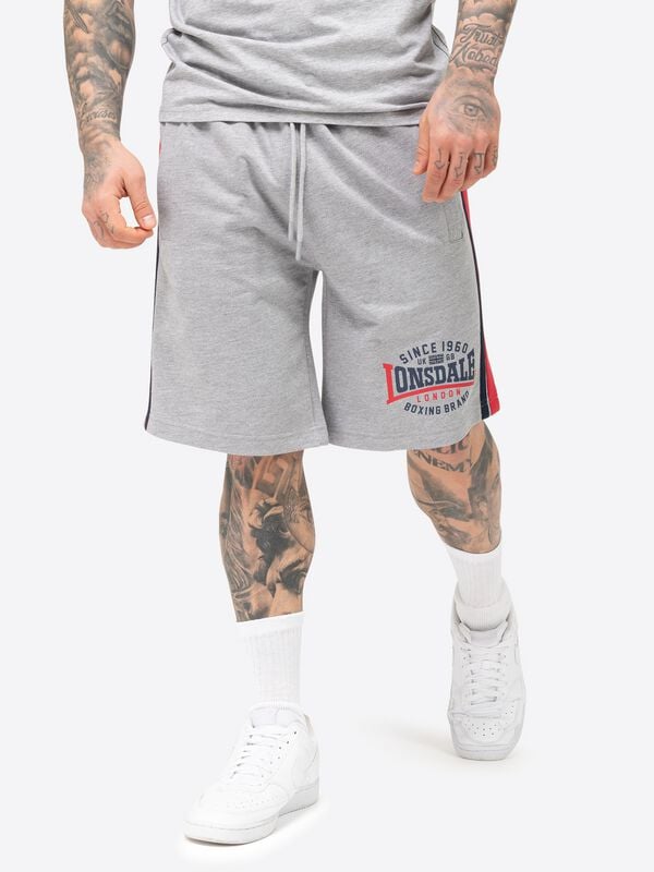 Gothicana By Emp "SANDOWN" Shorts Mottled Grey By Lonsdale London