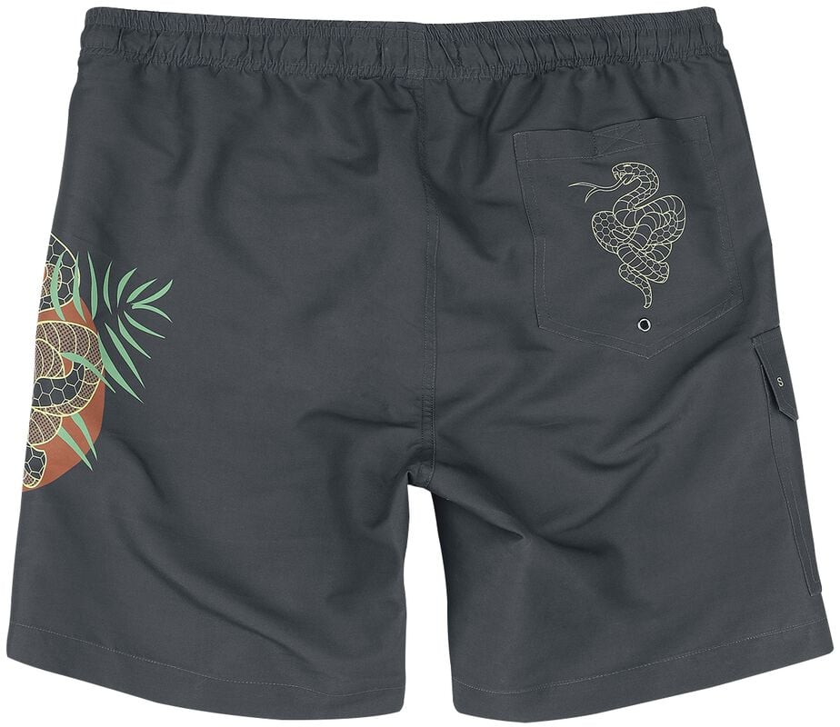 Gothicana By Emp "Savage Swim Shorts" Swim Shorts Dark Grey By RED By EMP
