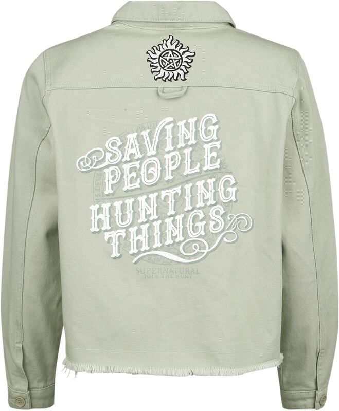 Gothicana By Emp "Saving People Hunting Things" Jeans Jacket Green By Supernatural