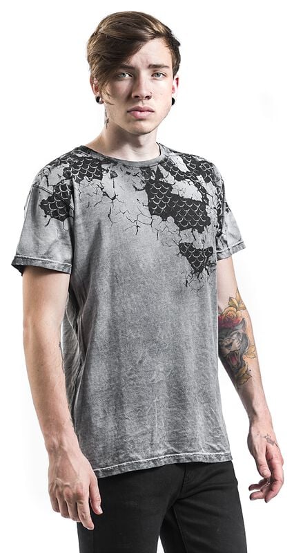 Gothicana By Emp "Scales Inside" T-Shirt Grey By Outer Vision
