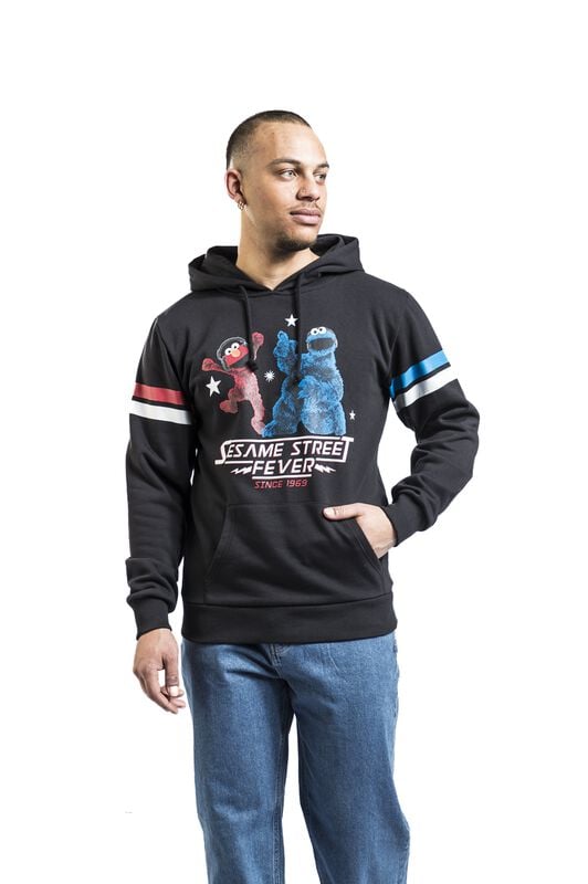 Gothicana By Emp "Sesame Street Fever - Elmo And Cookie Monster" Hoodie Black By Sesame Street