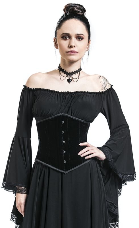 Gothicana By Emp "Sexy Waspie Waist Cincher" Underbust Corsage Black By Burleska