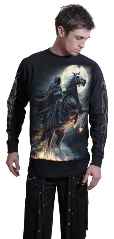 Gothicana By Emp "Shadow Rider" Long-sleeve Shirt Black By Spiral