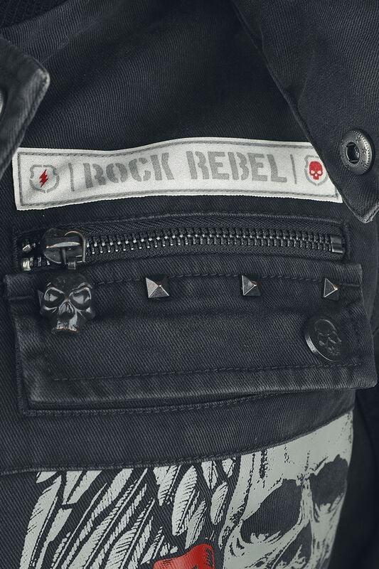 Gothicana By Emp "She Rules" Winter Jacket Grey By Rock Rebel By EMP