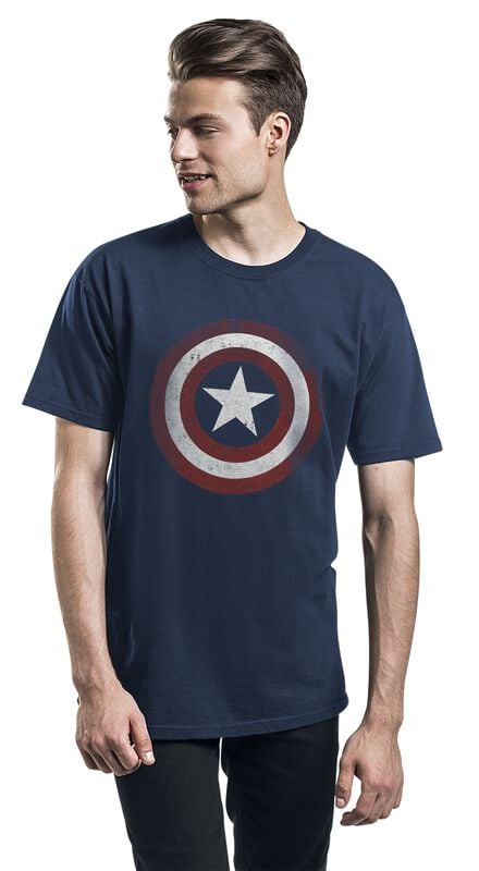 Gothicana By Emp "Shield Logo" T-Shirt Navy By Captain America