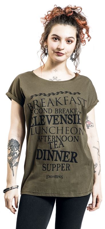 Gothicana By Emp "Shire Food" T-Shirt Olive By The Lord Of The Rings