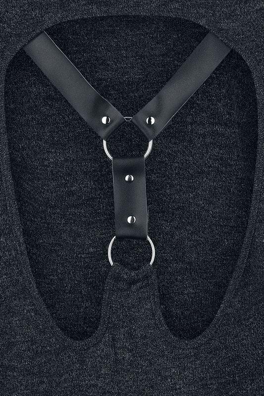 Gothicana By Emp "Shirt With Harness Detail On Back" Long-sleeve Shirt Black By Rock Rebel By EMP
