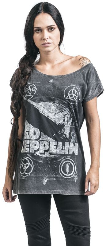 Gothicana By Emp "Shook Me" T-Shirt Black-grey By Led Zeppelin