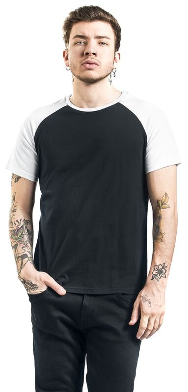 Gothicana By Emp "Short Raglan Road" T-Shirt Black-white By RED By EMP