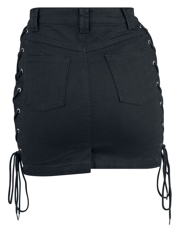 Gothicana By Emp "Short Skirt With Decorative Lacing" Mini Skirt Black By Gothicana By EMP
