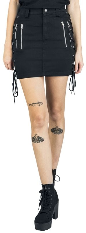 Gothicana By Emp "Short Skirt With Decorative Lacing" Mini Skirt Black By Gothicana By EMP
