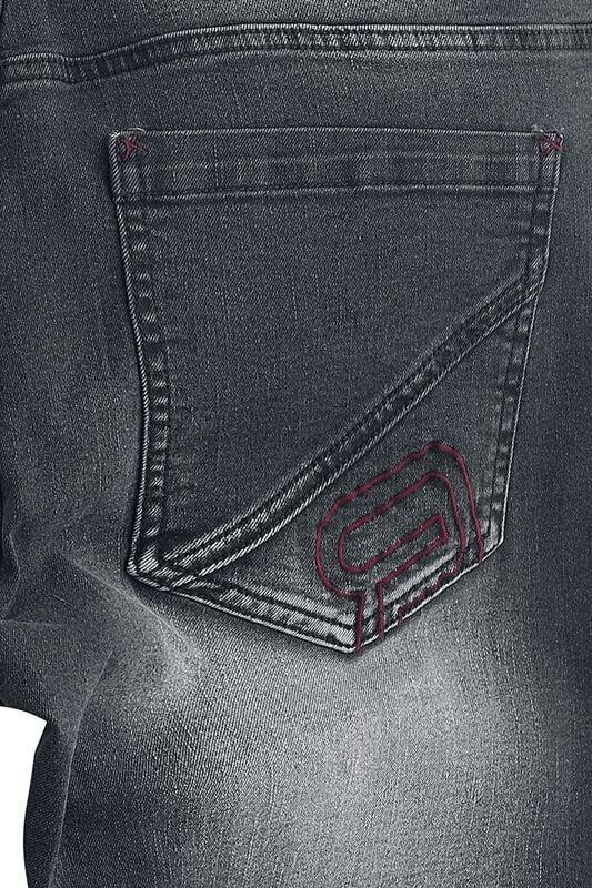 Gothicana By Emp "Shorts With Biker Details" Shorts Black By RED By EMP
