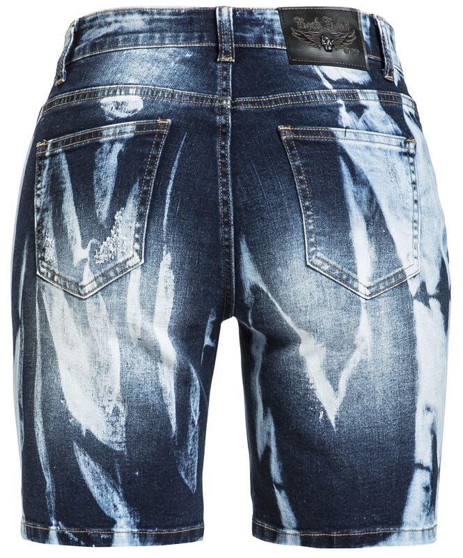 Gothicana By Emp "Shorts With Bold Wash" Shorts Blue By Rock Rebel By EMP