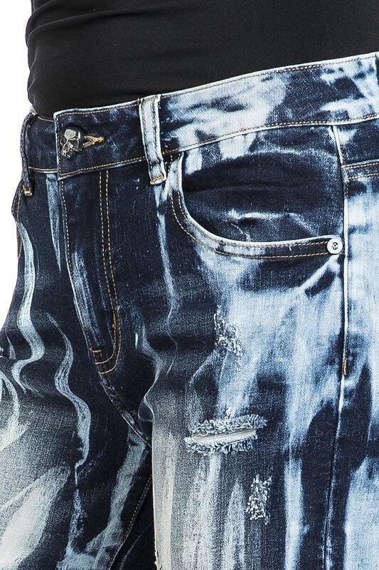 Gothicana By Emp "Shorts With Bold Wash" Shorts Blue By Rock Rebel By EMP