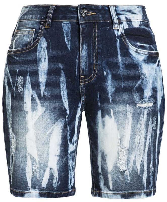 gothicana by emp "Shorts with Bold Wash" Shorts blue by Rock Rebel by EMP