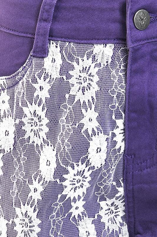 Gothicana By Emp "Shorts With Lace Trim" Hot Pants Lilac By Gothicana By EMP