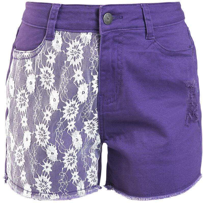 gothicana by emp "Shorts with Lace Trim" Hot Pants lilac by Gothicana by EMP