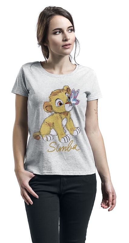 Gothicana By Emp "Simba - Baby" T-Shirt Mottled Grey By The Lion King