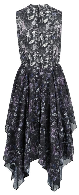 Gothicana By Emp "Skeleton Dress" Midi Dress Multicolour By Coven United