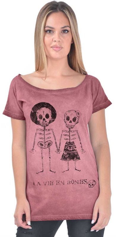 gothicana by emp "Skeleton Lovers Women's T-shirt" T-Shirt light pink by Outer Vision