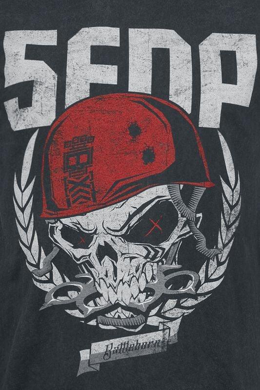 Gothicana By Emp "Skull Battleborn" T-Shirt Charcoal By Five Finger Death Punch