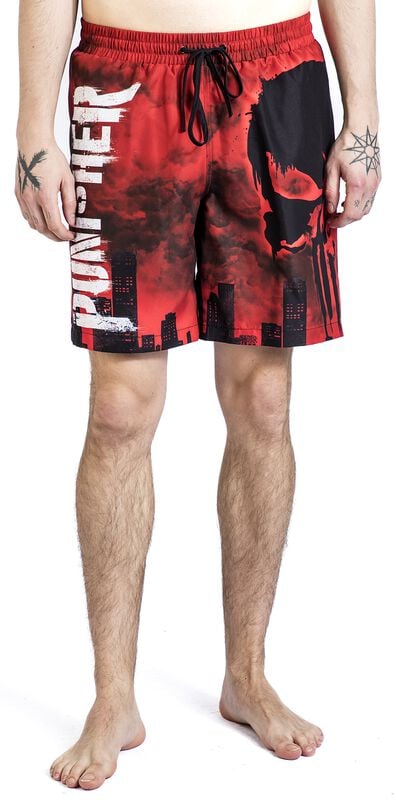 Gothicana By Emp "Skull - Red Desaster" Swim Shorts Multicolour By The Punisher