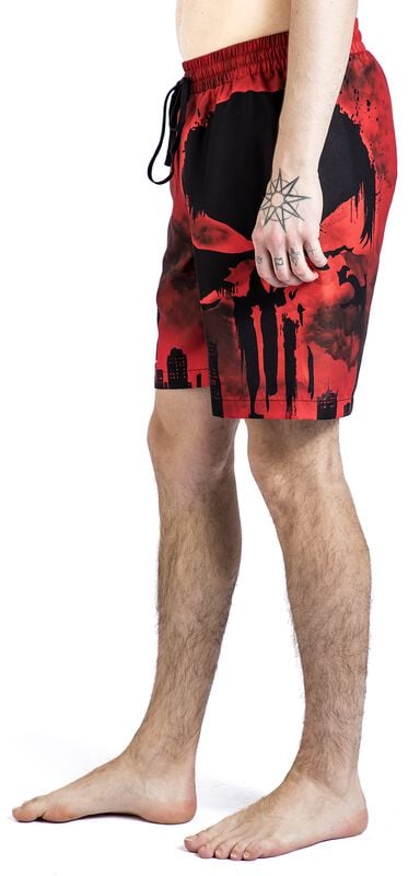Gothicana By Emp "Skull - Red Desaster" Swim Shorts Multicolour By The Punisher