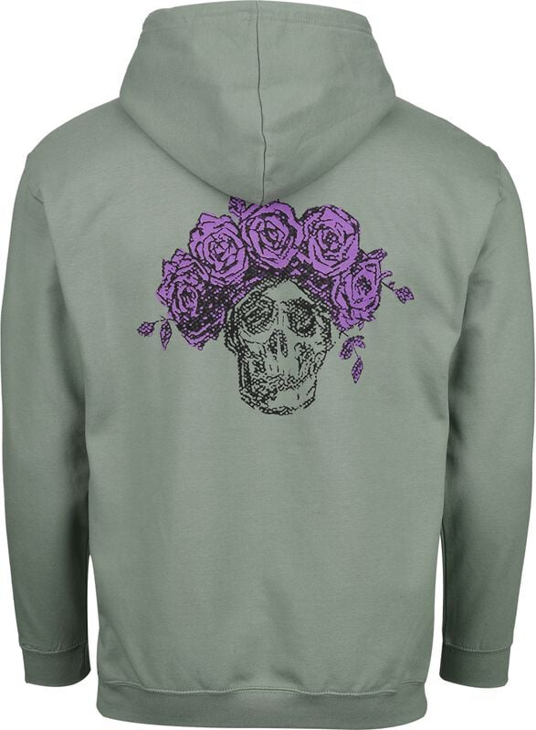 Gothicana By Emp "Skull & Rose 60th" Hoodie Green By Grateful Dead