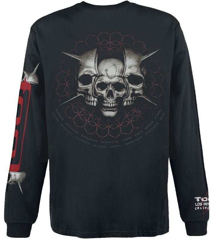 Gothicana By Emp "Skull Spikes" Long-sleeve Shirt Black By Tool