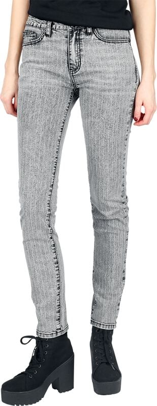 Gothicana By Emp "Skulls & Details" Jeans Black By Rock Rebel By EMP