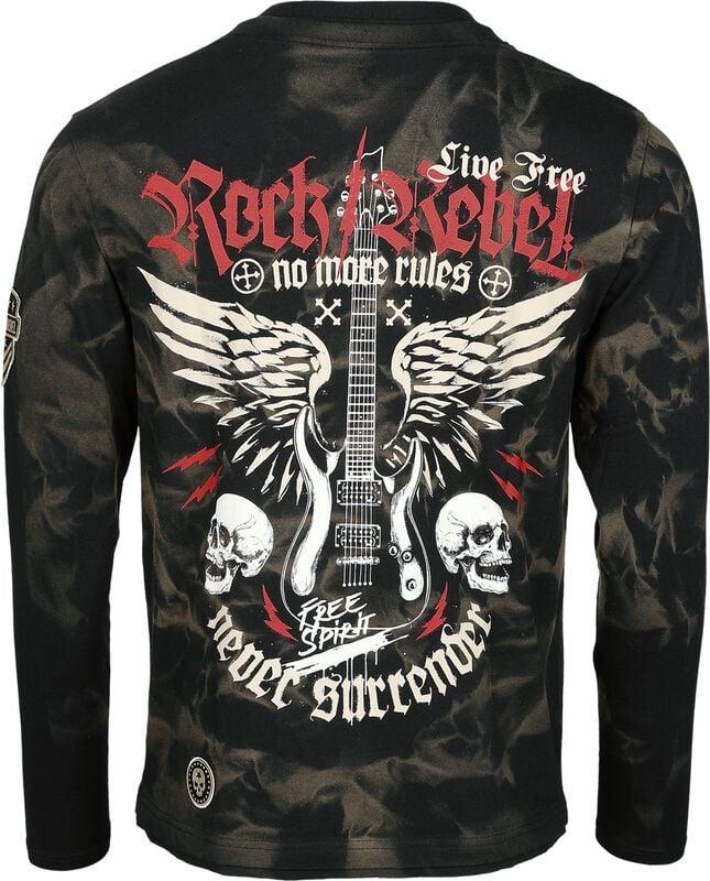 Gothicana By Emp "Skulls & Details" Long-sleeve Shirt Black By Rock Rebel By EMP