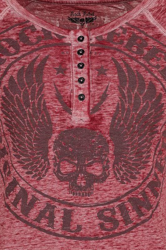 Gothicana By Emp "Skulls & Details" T-Shirt Burgundy By Rock Rebel By EMP