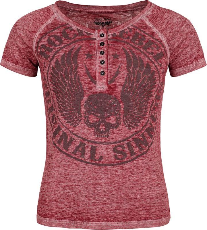 gothicana by emp "Skulls & Details" T-Shirt burgundy by Rock Rebel by EMP