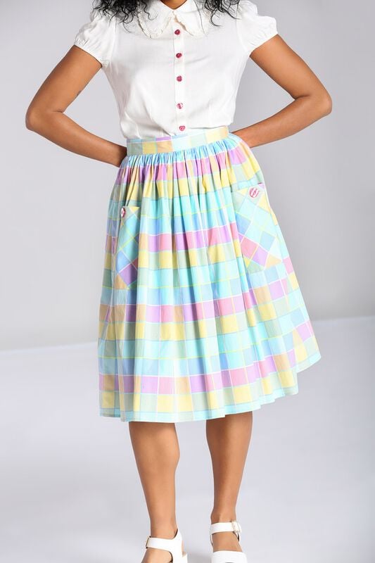 Gothicana By Emp "Skye Skirt" Midi Skirt Multicolour By Hell Bunny