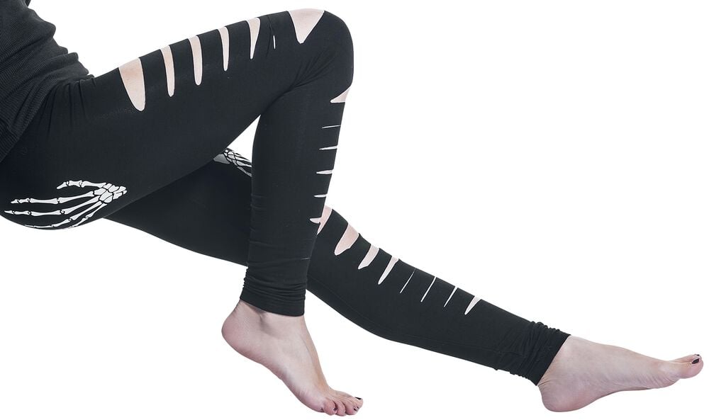Gothicana By Emp "Slashed Skull" Leggings Black By Banned Alternative