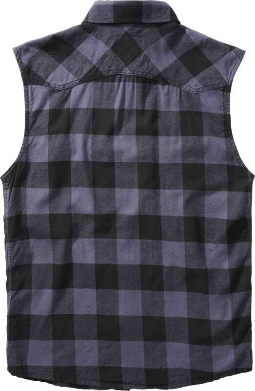 Gothicana By Emp "Sleeveless Checked Shirt" Short-sleeved Shirt Black-grey By Brandit