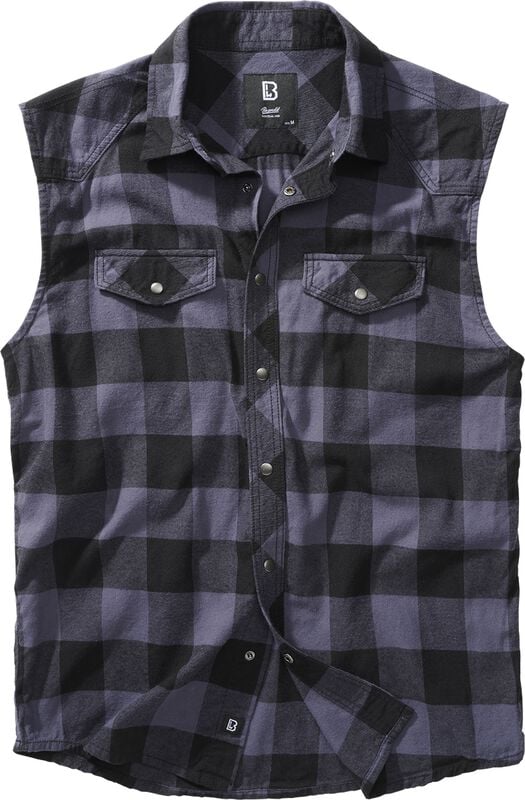 gothicana by emp "Sleeveless Checked Shirt" Short-sleeved Shirt black-grey by Brandit