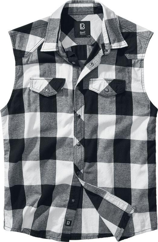 gothicana by emp "Sleeveless Checked Shirt" Short-sleeved Shirt black-white by Brandit
