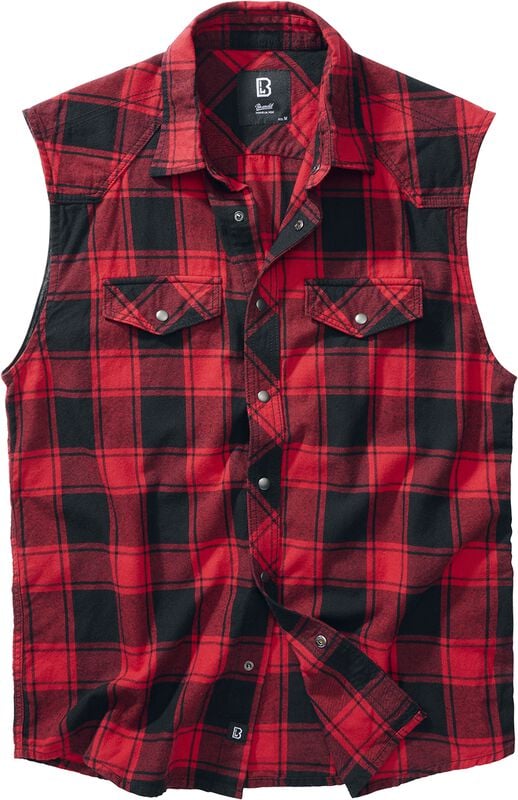gothicana by emp "Sleeveless Checked Shirt" Short-sleeved Shirt red-black by Brandit