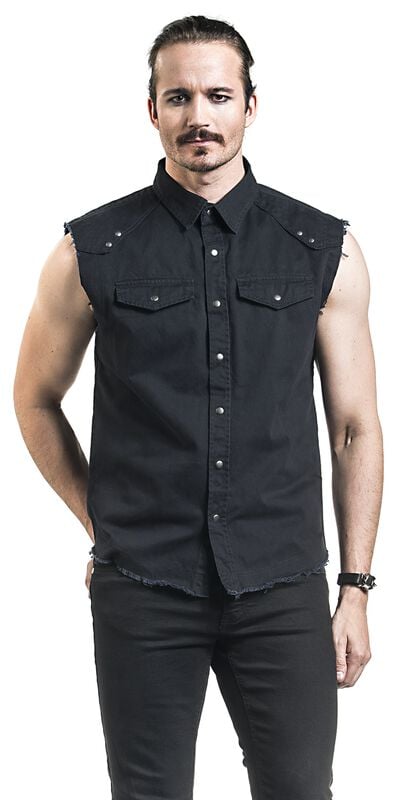 Gothicana By Emp "Sleeveless Vintage Shirt" Short-sleeved Shirt Black By Brandit