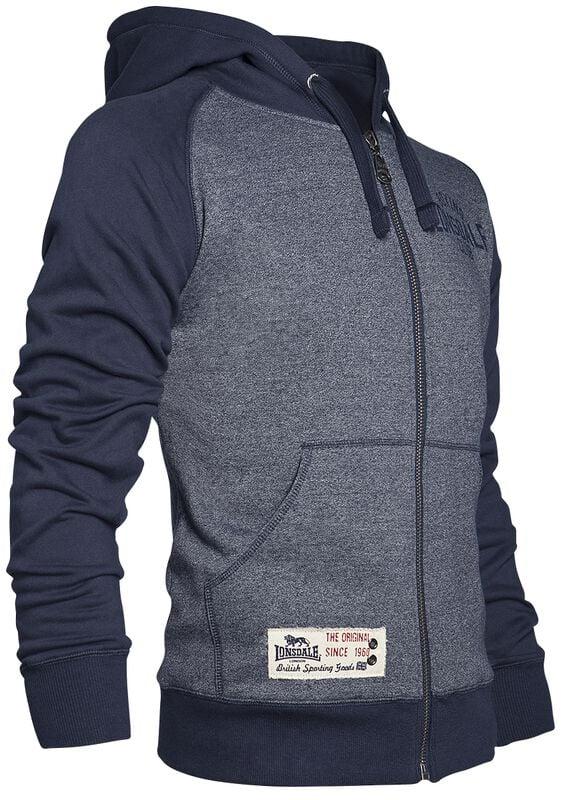 Gothicana By Emp "Slough" Hoodie Jacket Mottled Blue By Lonsdale London