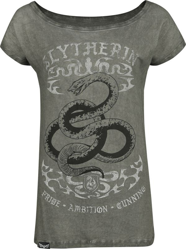 Gothicana By Emp "Slytherin" T-Shirt Grey By Harry Potter